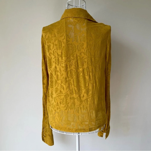 Maeve Yellow Long Sleeve Wrap Blouse - Picture 2 of 13
